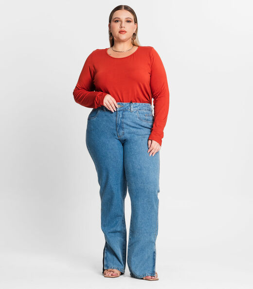 Blusa Manga Longa Viscotorcion Secret Glam Laranja