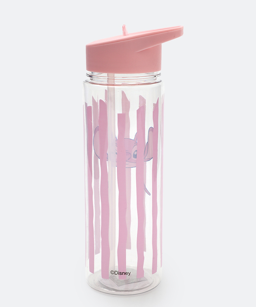 Garrafa Squeeze Estampa Stitch Disney 670ML Rosa