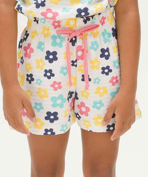 Short Infantil Textura Estampado Marisa Tam 4 a 10