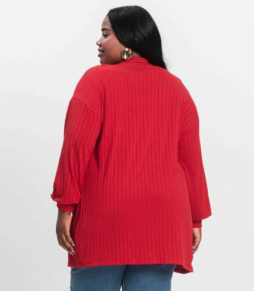 Cardigan Feminino Pluz Size Infinita Cor Vermelho