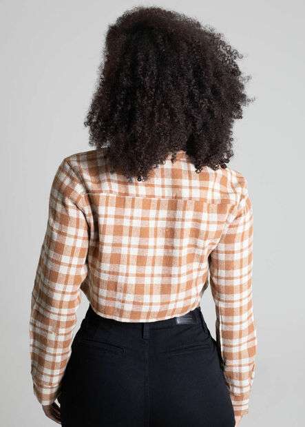 Blazer Xadrez Cropped Sawary - 277976