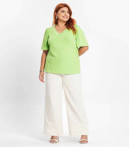 Blusa Feminina Plus Size Em Malha Soft Secret Glam Verde