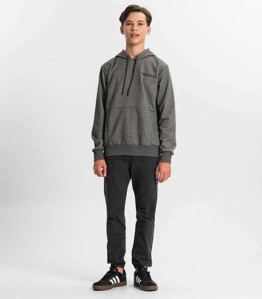Moletom Juvenil Menino Com Capuz Minty Cinza