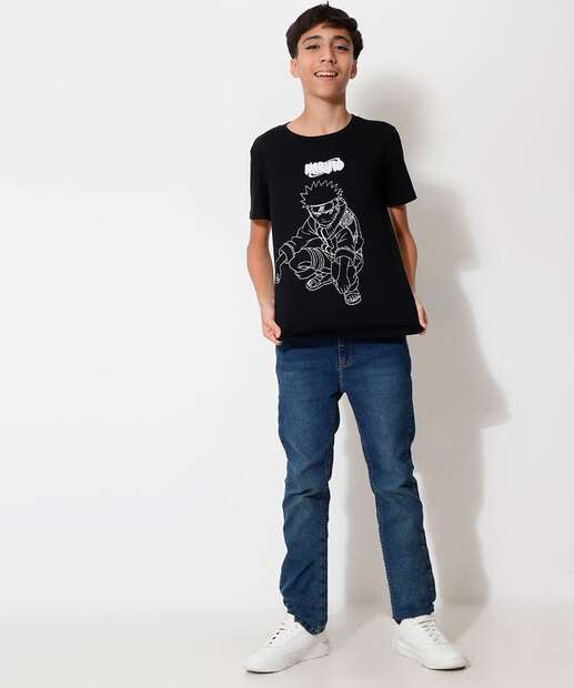 Camiseta Juvenil Estampada Naruto Tam 10 a 16