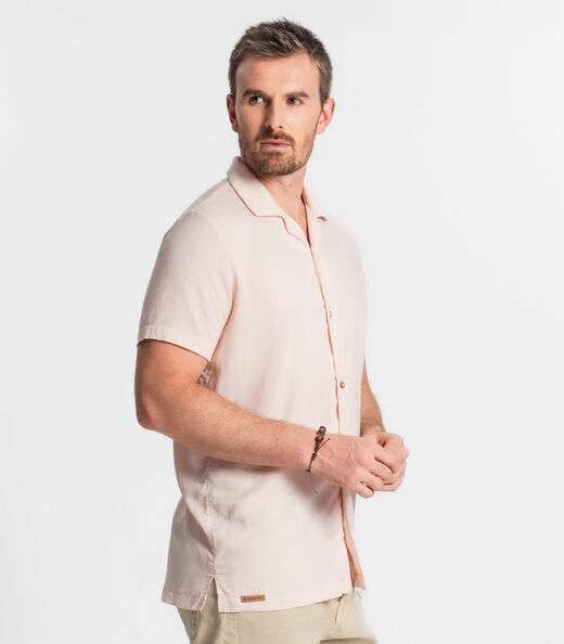 Camisa Em Viscolinho Masculina Diametro Rosa