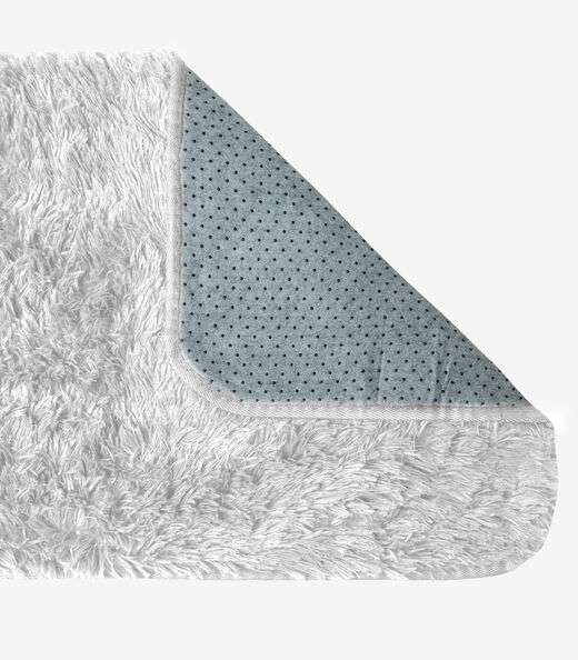 Tapete Passadeira Felpudo 50cmx 200cm Infinita Cor Branco