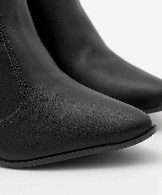 Bota Feminina Cano Curto Salto Grosso Via Uno Preto