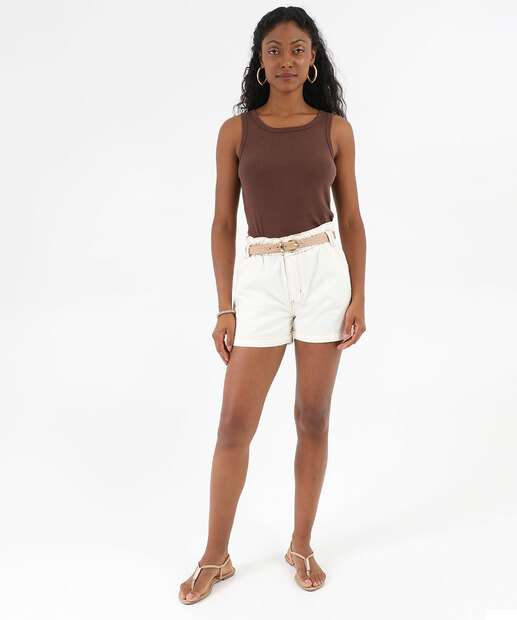 Image_Short Feminino Sarja Clochard Cintura Alta Off White