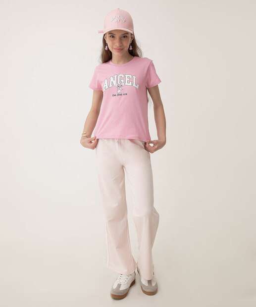 Camiseta Juvenil Angel E Stitch Disney Tam 10 a 16