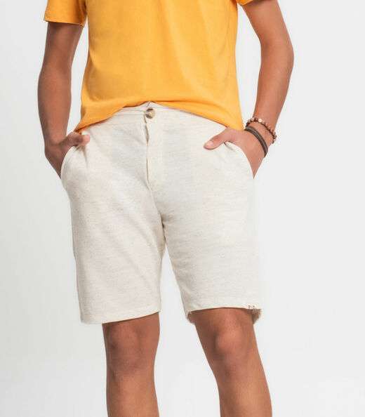 Bermuda juvenil Menino Em Moletinho Minty Bege