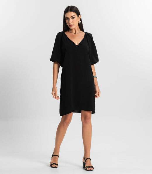 Vestido Feminino Liso Rovitex Preto