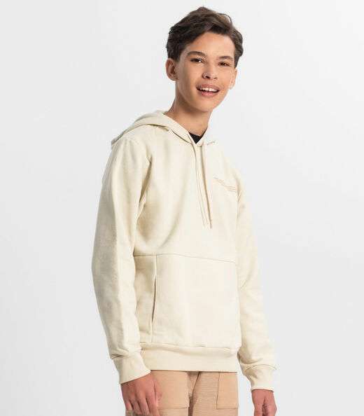 Moletom Juvenil Menino Com Capuz Minty Bege