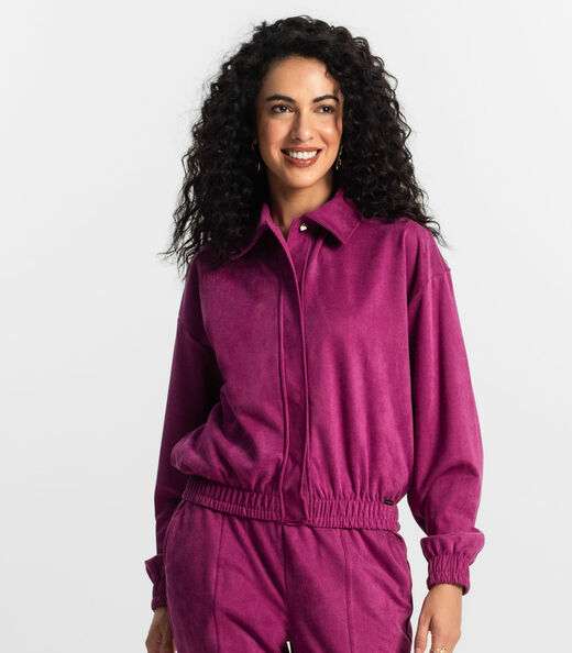 Jaqueta Suede Feminina Rovitex Roxo