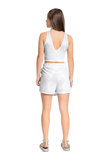 Conjunto Top Short-Saia Tecido Gloss