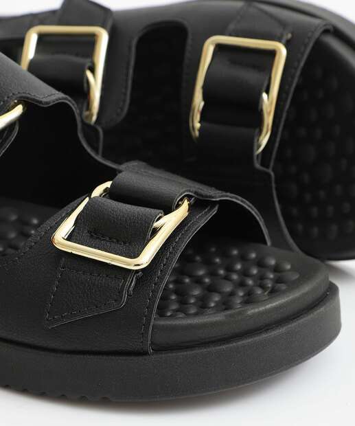Sandália Flatform Feminina Fivela Modare Preto