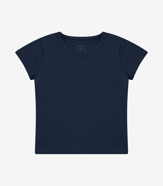 Blusa Básica Infantil Cotton Leve Rovi Kids Azul