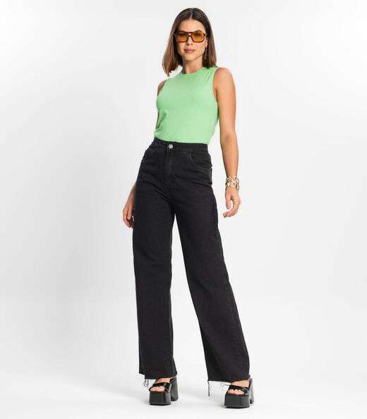 Regata Feminina Ribana Canelada Rovitex Verde