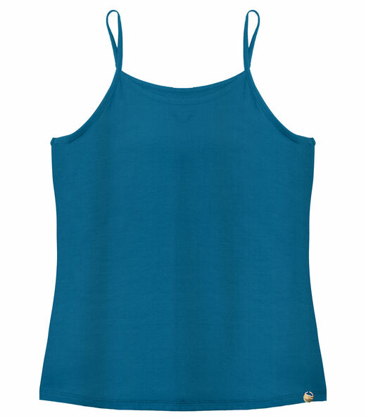 Blusa de Alça Feminina Viscotorcion Básica Rovitex Azul
