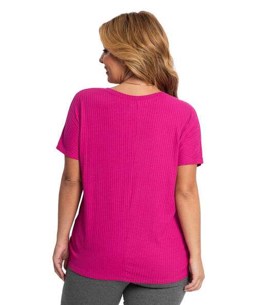 Blusa Feminina Plus Size Ribana Secret Glam Rosa