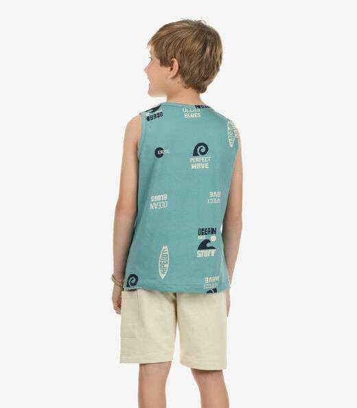 Conjunto Bermuda com Regata Menino Rovi Kids Verde