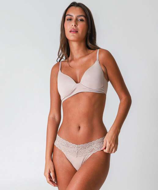 Sutiã Triângulo Com Bojo Marisa Bege