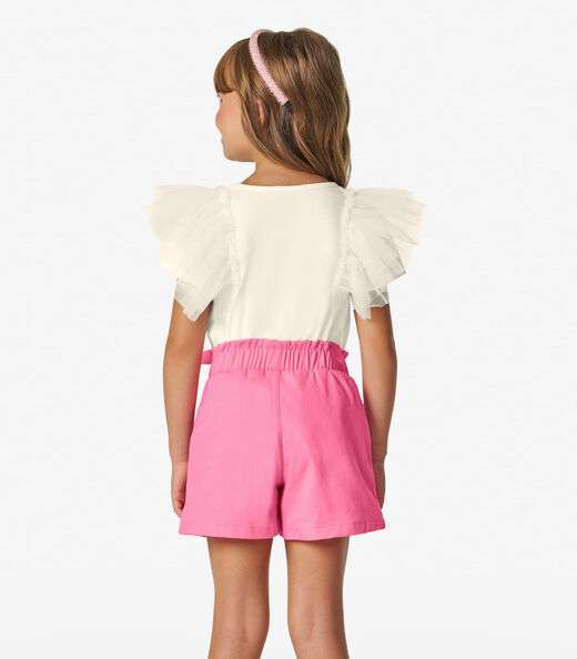 Conjunto Blusa com Shorts cotton leve Trick Nick Off White