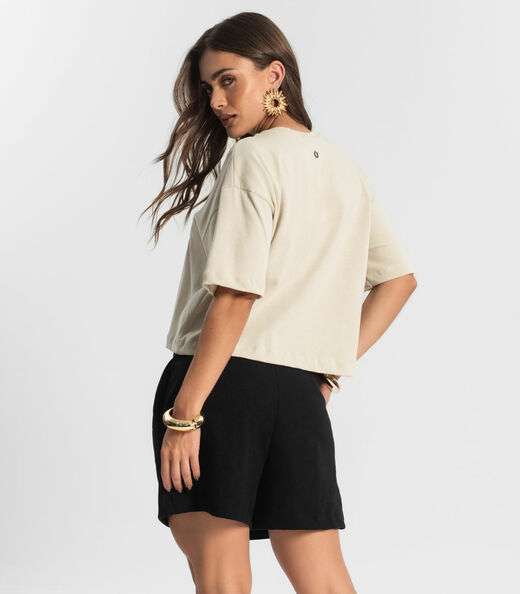 Blusa Feminina Com Bordado Endless Bege