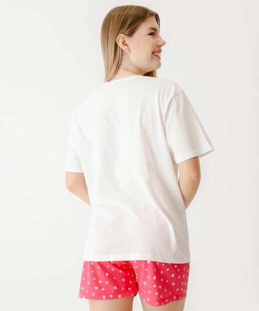 Pijama Estampa Hello Kitty Manga Curta Sanrio