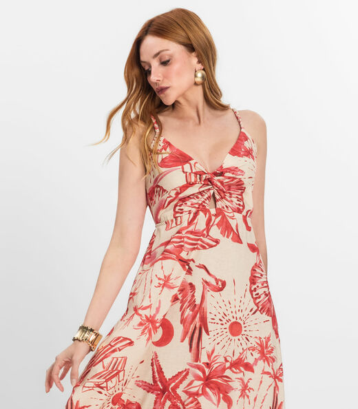 Vestido Longo Feminino em Meia Malha Endless Laranja