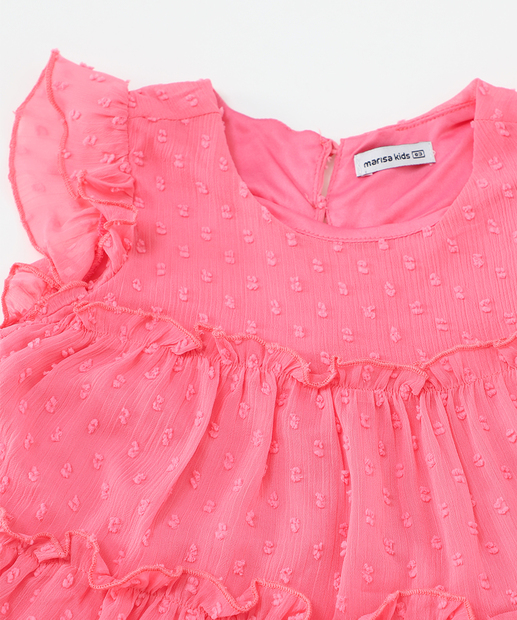 Vestido Infantil Plumette Marisa Tam 1 a 3 Rosa