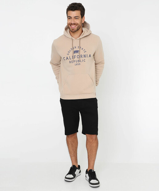 Blusa Moletom Masculino California Marisa Marrom