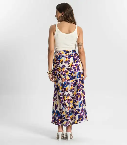 Saia Longa Estampada Endless Roxo