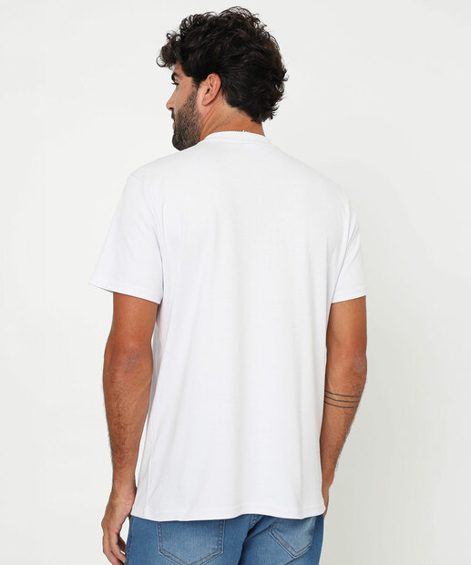 Camiseta Masculina Lisa Suedine Manga Curta Marisa Branco