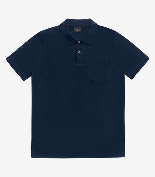 Polo Masculina Pique Diametro Azul