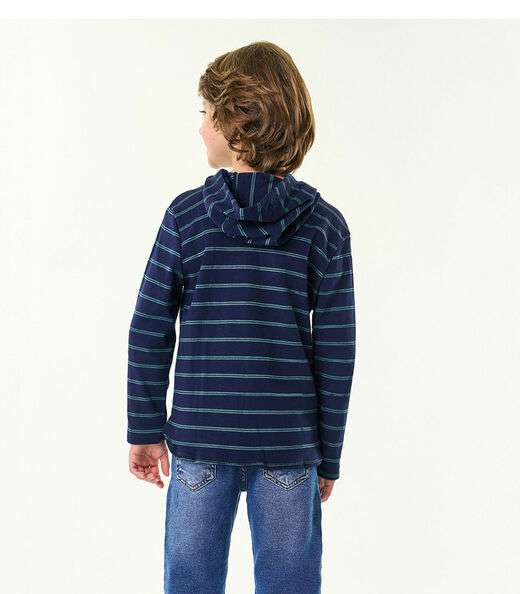 Camiseta Manga Longa com Capuz Trick Nick Azul