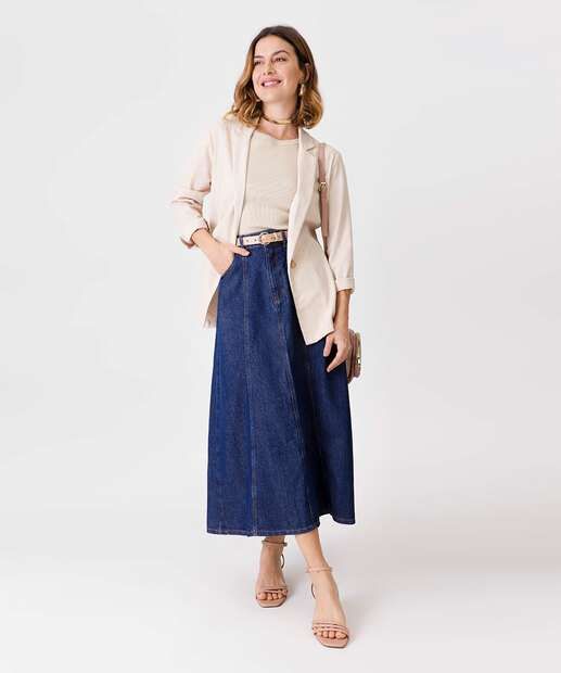 Image_Saia Midi Evasê Jeans Feminina Marisa