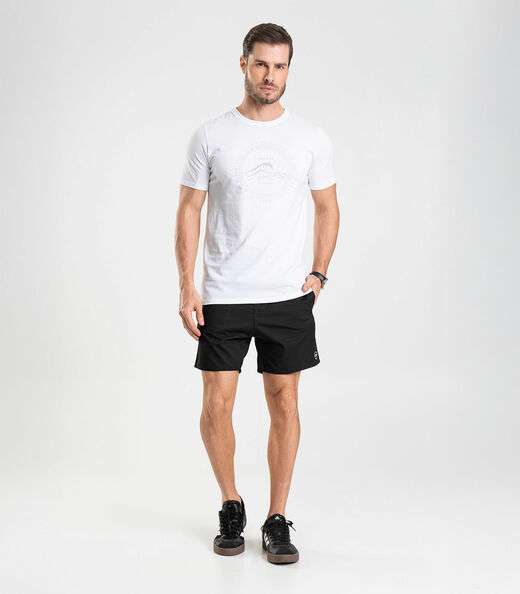 Bermuda Masculina De Microfibra Sarjada Long Bong Preto