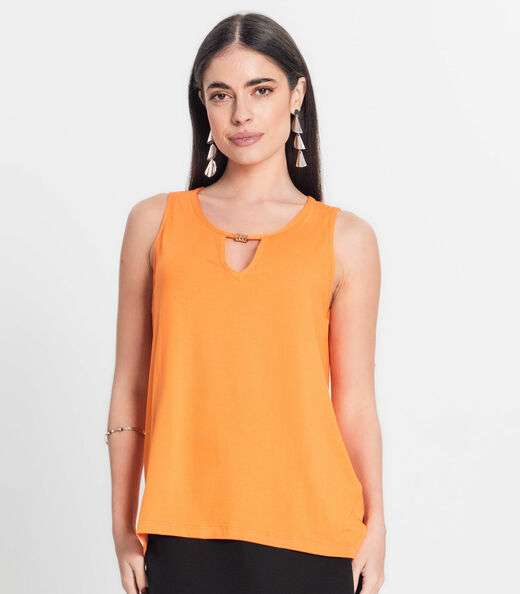 Blusa Feminina Lisa Infinita Cor Laranja