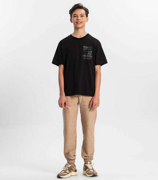 Camiseta Juvenil Masculina Minty Preto