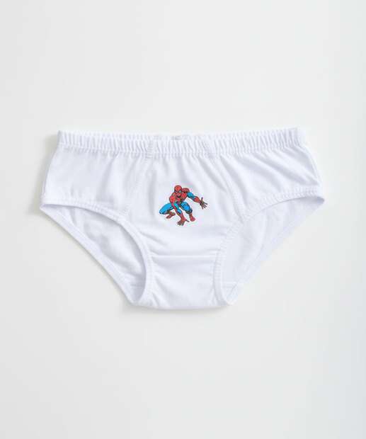 Kit 3 Cuecas Infantil Homem Aranha Tam 2 a 12 Azul
