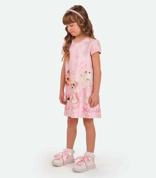 Vestido Ponto Roma Trick Nick Rosa