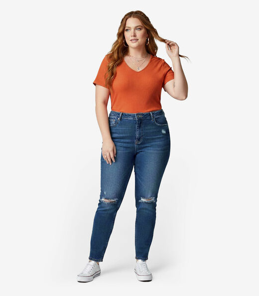 Blusa Feminina Plus Size da Infinita Cor Laranja