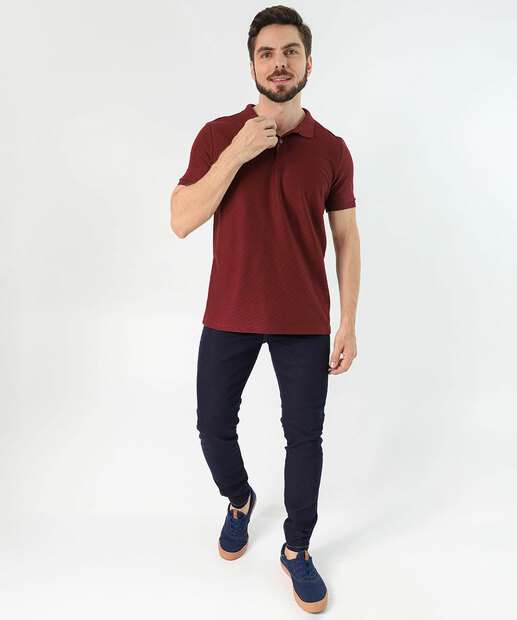 Polo Masculina Manga Curta Marisa Vinho