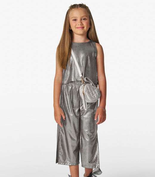 Conjunto Feminino Blusa com Pantacourt Trick Nick Cinza