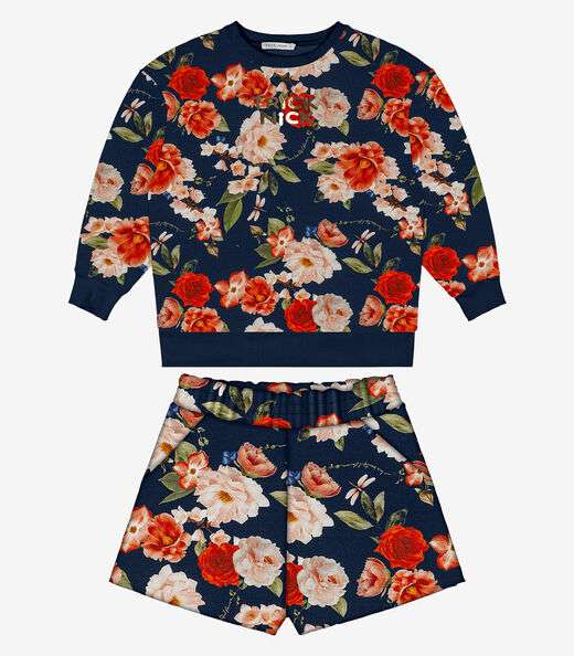 Conjunto Blusão Com Shorts Trick Nick Azul