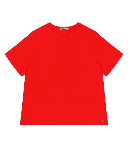 Blusa Plus Size Feminina Manga Curta Secret Glam Laranja