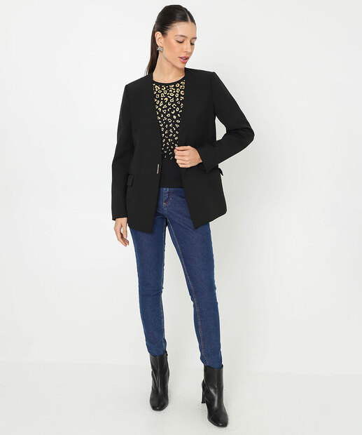 Blusa Feminina Animal Print Manga Curta Marisa