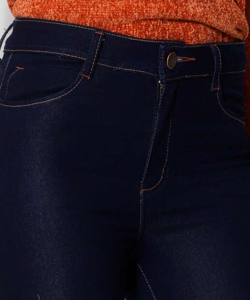 Calça Jeans Cigarrete Feminina Bolsos Jezzian  