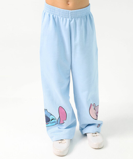 Conjunto Infantil Moletom Stitch Disney Tam 4 a 10 Azul