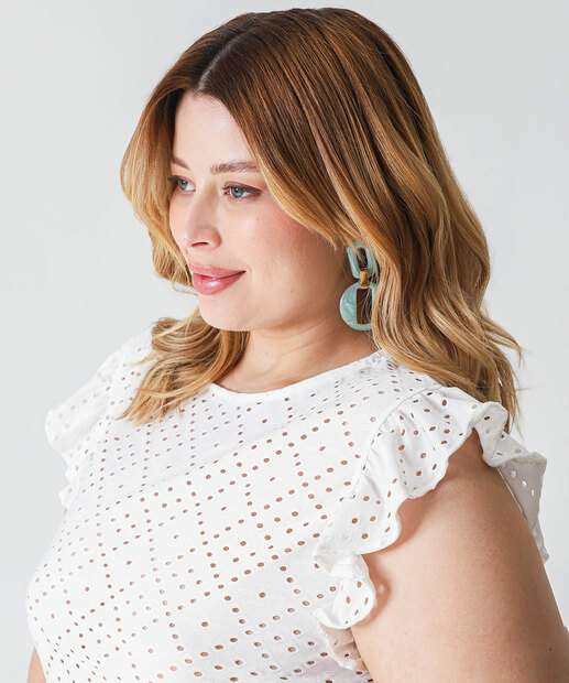 Blusa Plus Size Feminina Laise Babado Marisa